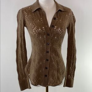 NAADAM Pointelle Button Down Sweater XS